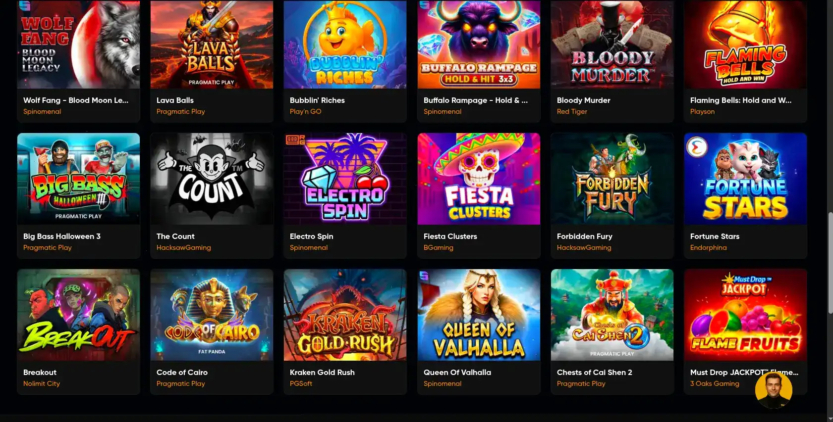 Игровой зал Rox casino с множеством слотов